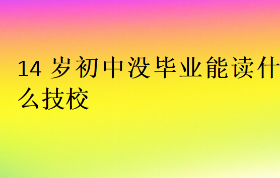 14歲初中沒畢業(yè)能讀什么技校